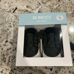 Robeez Black and White Soft Soles Baby Shoes